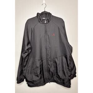 Nike Air Jordan Track Jacket‎ Men XL Rain Windbreaker Black Mesh Lined Vintage